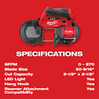 MILWAUKEE 2529-21XC M12 FUEL™ Compact Band Saw Kit