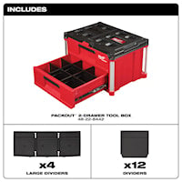 MILWAUKEE 48-22-8442 PACKOUT 2 DRAWER TOOLBOX