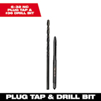 MILWAUKEE 49-57-5515 6-32 NC PLUG TAP & #36DRILL BIT