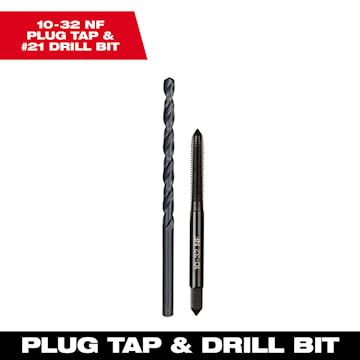 MILWAUKEE 49-57-5527 10-32 NF PLUG TAP & #21DRILL BIT