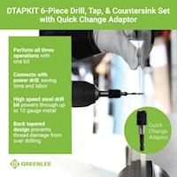 EMERSON PROFESSIONAL TOOLS DTAPKIT Drill/Tap Kit 6-Piece 1/4 in Shank