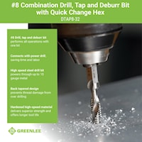 EMERSON PROFESSIONAL TOOLS DTAPSS8-32 Drill/Tap Bit Drill/Tap Bit 1/4 in dia Shank