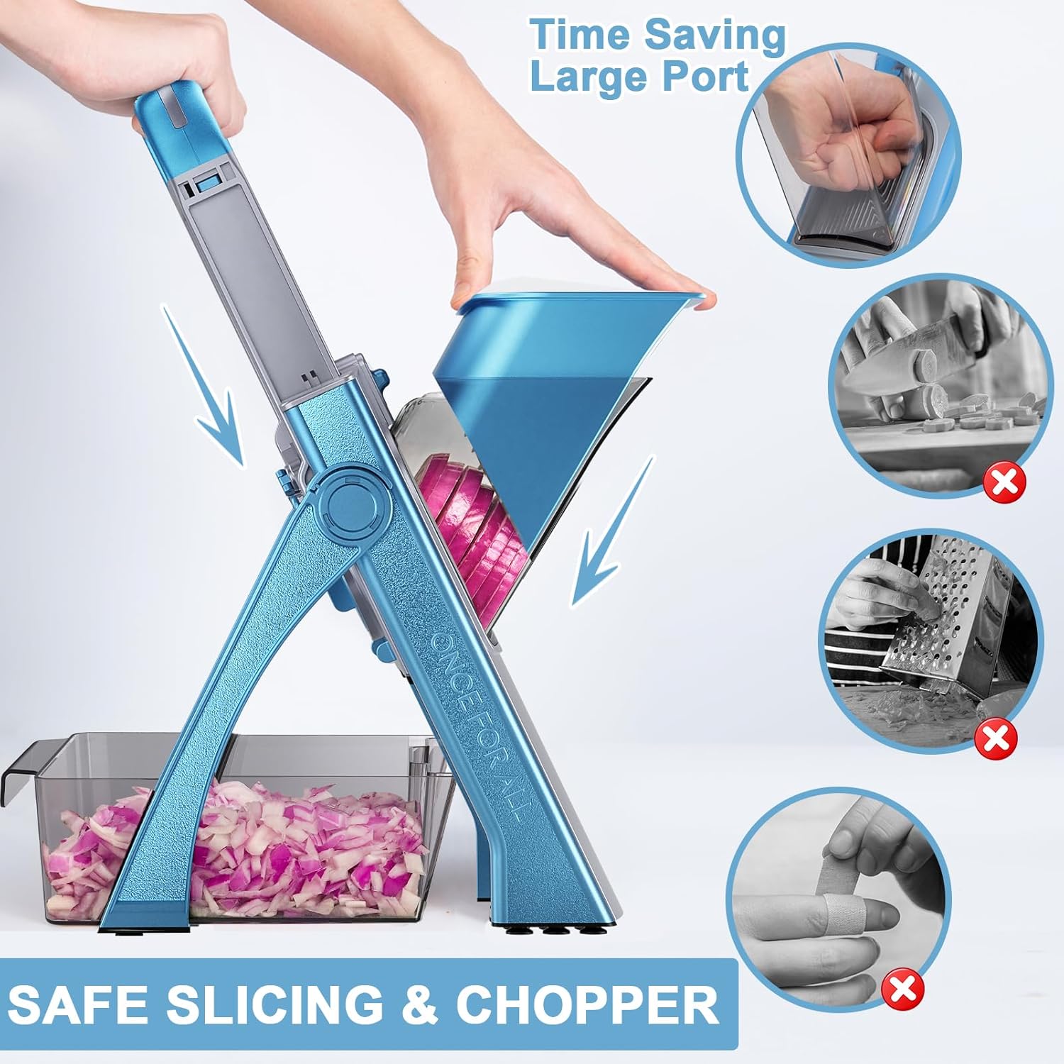 ABESSO Safe Mandoline Slicer & Vegetable Chopper – Adjustable Thickness
