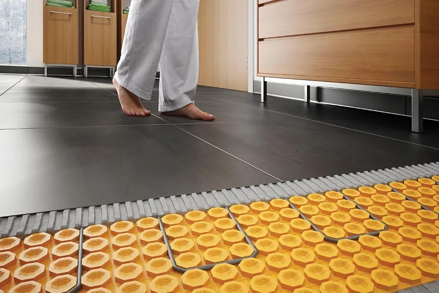 Schluter Ditra-Heat-E-HK Electric Floor Heating Cable Kit with Temperature Sensors - Ideal for Interior Tile Floors - Minimal EMF, Twisted Pair Cables, 120V, 124.1 Feet - DHEHK12038