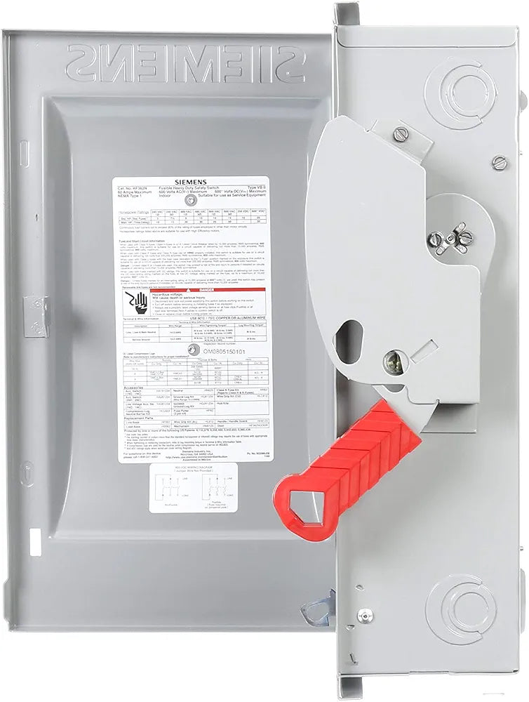 Siemens HF362N 60-Amp 3 Pole 600-volt 4 Wire Fused Heavy Duty Safety Switches