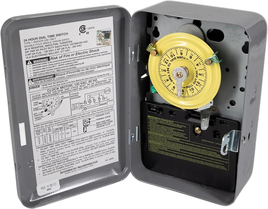 Intermatic T103 120-Volt DPST 24 Hour Mechanical Time Switch