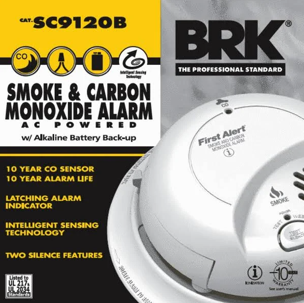 BRK SC-9120BA Hardwired Combination Smoke & Carbon Monoxide Alarm