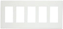 Leviton 80321-SW 5-Gang Decora Plus Screwless Snap-On Wall Plate, White