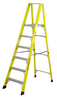 LOUISVILE LADDERS 6508 Platform Step Ladder 300 lb Fiberglass with Aluminum Steps 27 in Base 18 in D