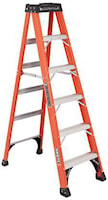 LOUISVILE LADDERS FS1406HD Step Ladder 375 lb Fiberglass with Aluminum Steps 22-9/16 in W