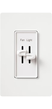 LUTRON S2-LF-WH-CSA Skylark Fan/Light Controller 3 Level, Variable Speed, Dual Slide Switch 1.5 A, White