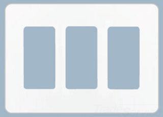 LUTRON CW-3-WH Claro Decorator Wallplate 3 Gangs White 119 mm Lx 167 mm W