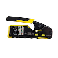 KLEIN TOOLS VDV226-110 Ratcheting Pass-Thru™ Modular Crimper 28-22 AWG Paired Yellow/Black