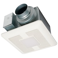 PANASONIC FV0511VQL1 WhisperCeiling® DC™ Fan with Light Square Grille, Round Duct 50/80/110 ft³/min Ceiling Mount