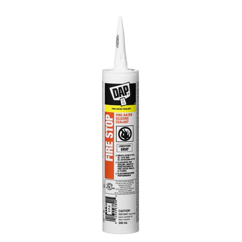 DAP Fire Stop Fire-Rated Silicone Sealant 300ml Light Grey