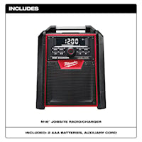 MILWAUKEE 2792-20 M18™ Jobsite Charger Radio FM/AM, AUX, Bluetooth, Cordless 18 V Lithium-Ion Battery