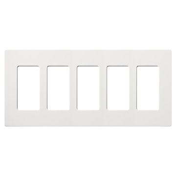 LUTRON CW-5-WH Claro Wallplate 5 Gangs White 119 mm Lx 259 mm W