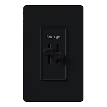 LUTRON S2-LFSQ-BL-CSA Skylark Fan/Light Controller 3 Level, Slide-to-Off, Dual 1.5 A Fan,