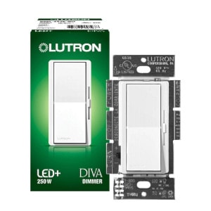 LUTRON DVCL-253P-WH Diva Dimmer Switch 120 V, White