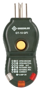 EMERSON PROFESSIONAL TOOLS GT-10GFI GFI Circuit Tester 120 VAC