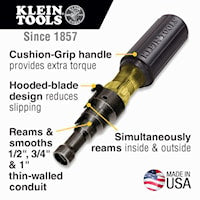 KLEIN TOOLS 85191 Conduit Reaming Screwdriver Hooded 5/16 in 7-1/2 in L