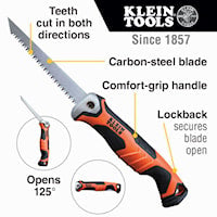 KLEIN TOOLS 31737 Folding Jab Saw 5.2 in L 8 TPI