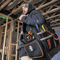 KLEIN TOOLS 5541610-14 Tradesman Pro™ Tool Tote Open Top 40 Pockets Black/Orange