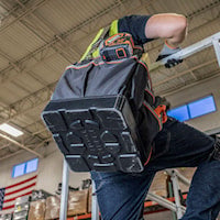 KLEIN TOOLS 5541610-14 Tradesman Pro™ Tool Tote Open Top 40 Pockets Black/Orange