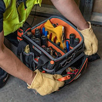 KLEIN TOOLS 5541610-14 Tradesman Pro™ Tool Tote Open Top 40 Pockets Black/Orange