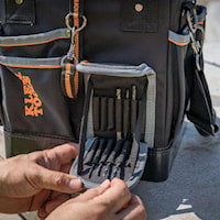 KLEIN TOOLS 5541610-14 Tradesman Pro™ Tool Tote Open Top 40 Pockets Black/Orange