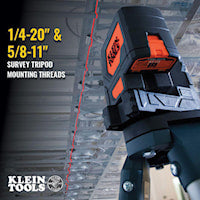 KLEIN TOOLS 93LCLS Laser Level with Plumb Spot Self-Leveling, Cross-Line +/-3/32 in Per 33 ft +/-