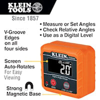KLEIN TOOLS 935DAG Digital Angle Gauge and Level Permanent Rare Earth Magnetic