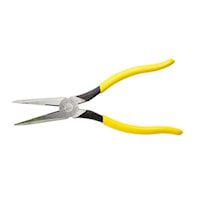 KLEIN TOOLS D203-8 Long Nose Plier with Side Cutter Straight 2.313 in L x 1 in W x 1/2 in T Jaw