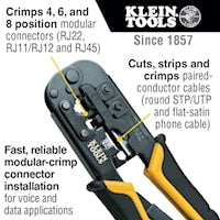 KLEIN TOOLS VDV226-011-SEN Modular Crimper 28-22 AWG Yellow/Black