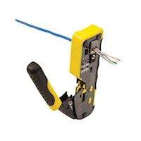 KLEIN TOOLS VDV226-110 Ratcheting Pass-Thru™ Modular Crimper 28-22 AWG Paired Yellow/Black