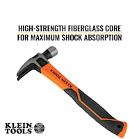 KLEIN TOOLS H80816 STRAIGHT-CLAW HAMMER, 16 OZ, 13"
