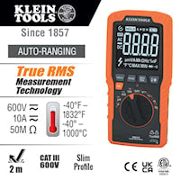 KLEIN TOOLS MM450 SLIM DGTL MLTMTR TRMS AUTORANGING 600V TEMP