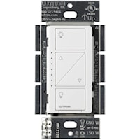 LUTRON PD-6WCL-WH-C Caseta® Dimmer 120 V, 600 W Incandescent/Halogen, 150 W LED/CFL White