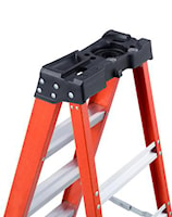 LOUISVILE LADDERS FS1404HD Step Ladder 375 lb Fiberglass with Aluminum Steps 19-9/16 in W