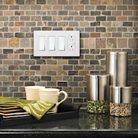 LUTRON CW-4-WH Claro Decorator Wallplate 4 Gangs White 119 mm Lx 220 mm W
