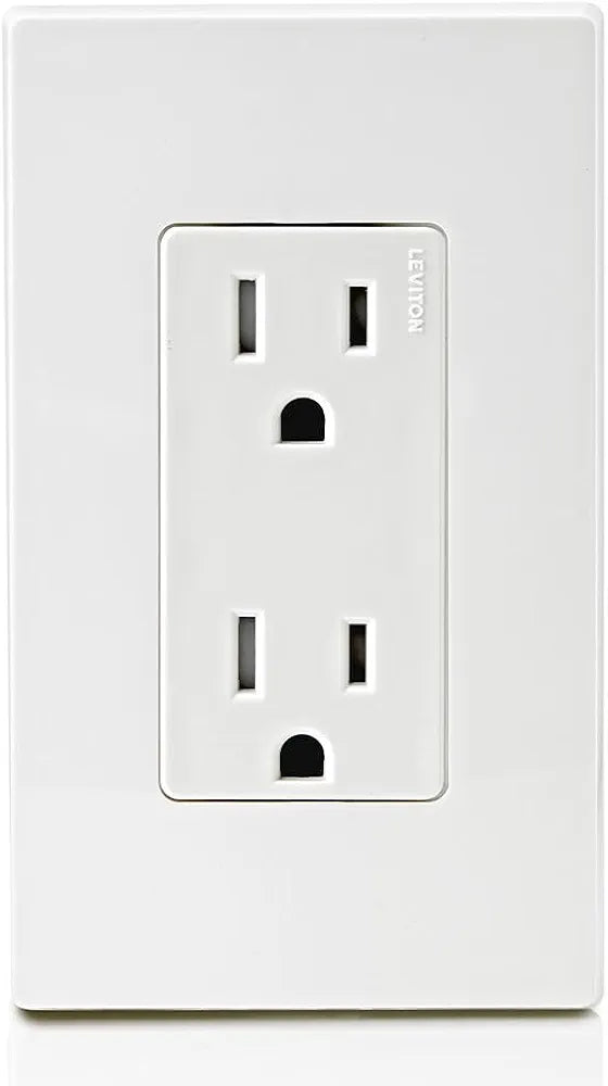 Leviton Decora, 10-Pack, 15 Amp, Tamper-Resistant Duplex Wall Receptacle, T5325-WMP, White