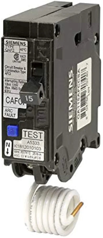 Siemens QA115AFCCSA 15-Amp Single Pole Arc Fault AFCI Breaker 