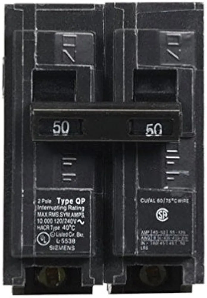 Siemens Q250 50 Amp Double Pole Circuit Breaker