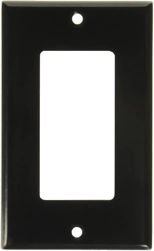 Leviton 80401-E Standard Size Thermoset Device Mount 1-Gang Decora/GFCI Device Decora Wallplate, 25-Pack, Black