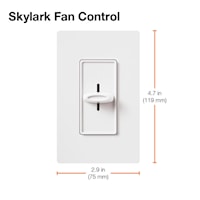 LUTRON SFSQ-F-BL-CSA Skylark Fan Controller Slide-to-Off, 3 Speed Quiet, Slide Switch 1.5 A, Black
