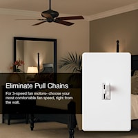 LUTRON AYFSQ-F-IV-CSA Ariadni Fan Control 1-Pole, 3-Way, 3-Speed 1.5 A, Ivory