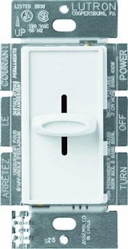 LUTRON SFS-5E-WH-CSA Skylark Fan Controller Slide-to-off fan control, single-pole 5 A, White
