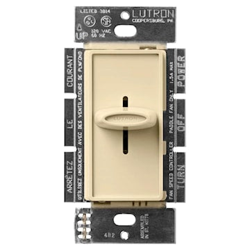 LUTRON SFSQ-F-IV-CSA Skylark Slide-to-Off Fan Control 1-Pole 1.5 A, Ivory