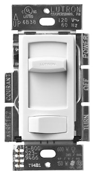LUTRON CTCL-153P-WH Skylark Contour™ Dimmer Switch 120 VAC, 150 W LED/CFL or 600 W Incandescent/Halogen White/Gloss
