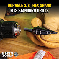 KLEIN TOOLS KTSB14 Step Drill Bit 3/16 in 7/8 in
